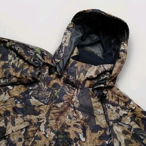Stearns Dry Wear Camo Mossy Oak Forest Hunt Jacket Men's L Windbreaker Outdoor